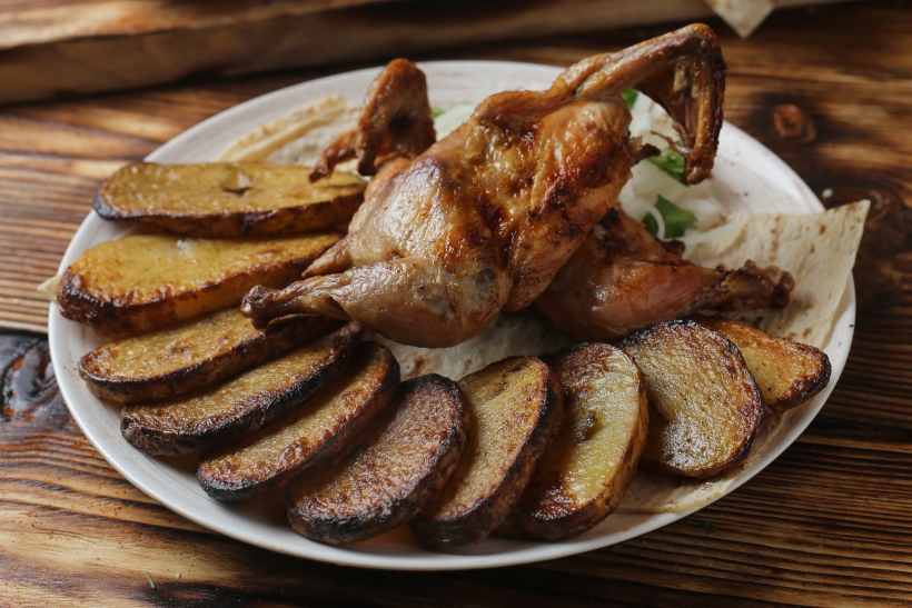 Chicken barbecue with potatoes